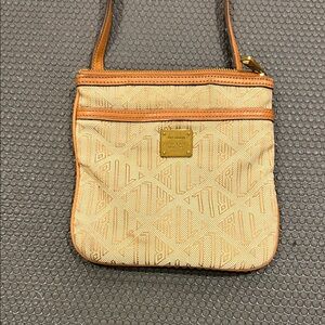 Lauren RL Tan and Brown Crossbody Bag